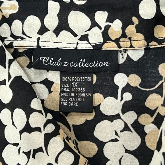 Club Z Collection Womens Plus Size Blouse Tank Top Yellow Black XL 1X - Picture 9 of 9